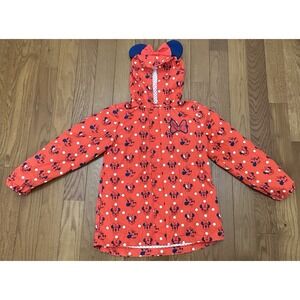 Disney Store Minnie Mouse On The Go Red Raincoat Storage Pouch Girls Size 9/10